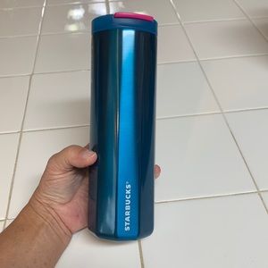 16oz vacuum insulated turquoise blue hot/cold steel Starbucks 2023 cup. …